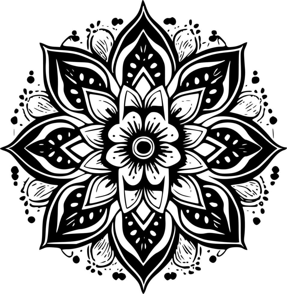 Mandala, Minimalist and Simple Silhouette - Vector illustration