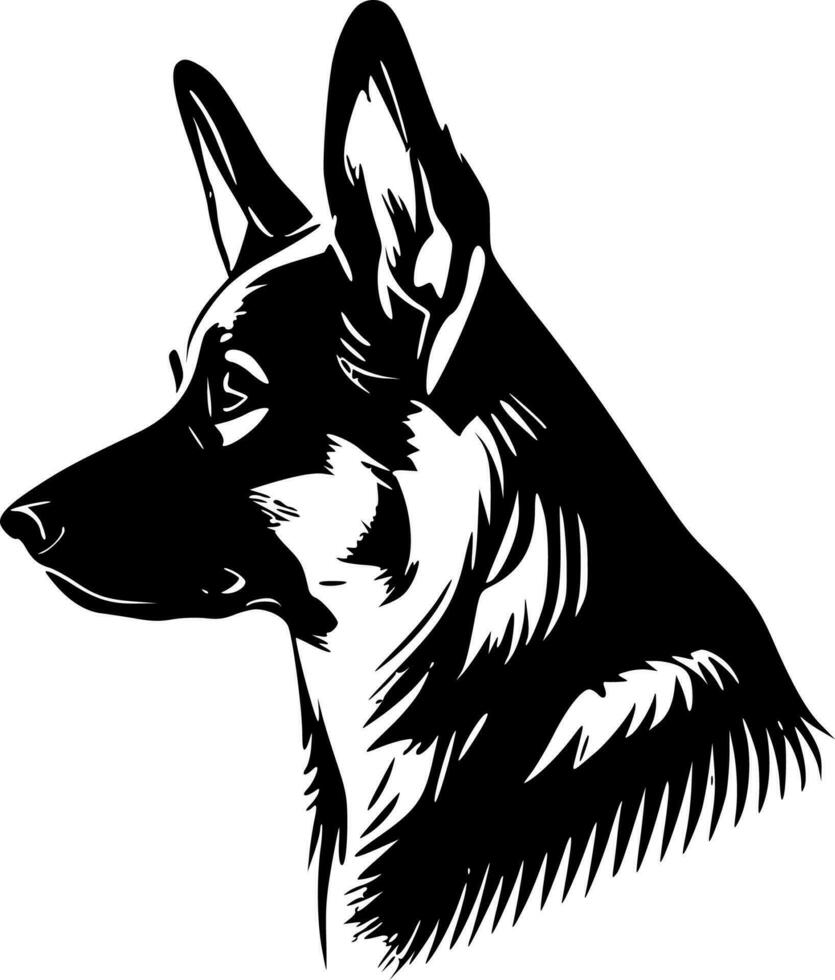 German Shepherd, Black and White Vector illustration 23552831 Vector ...