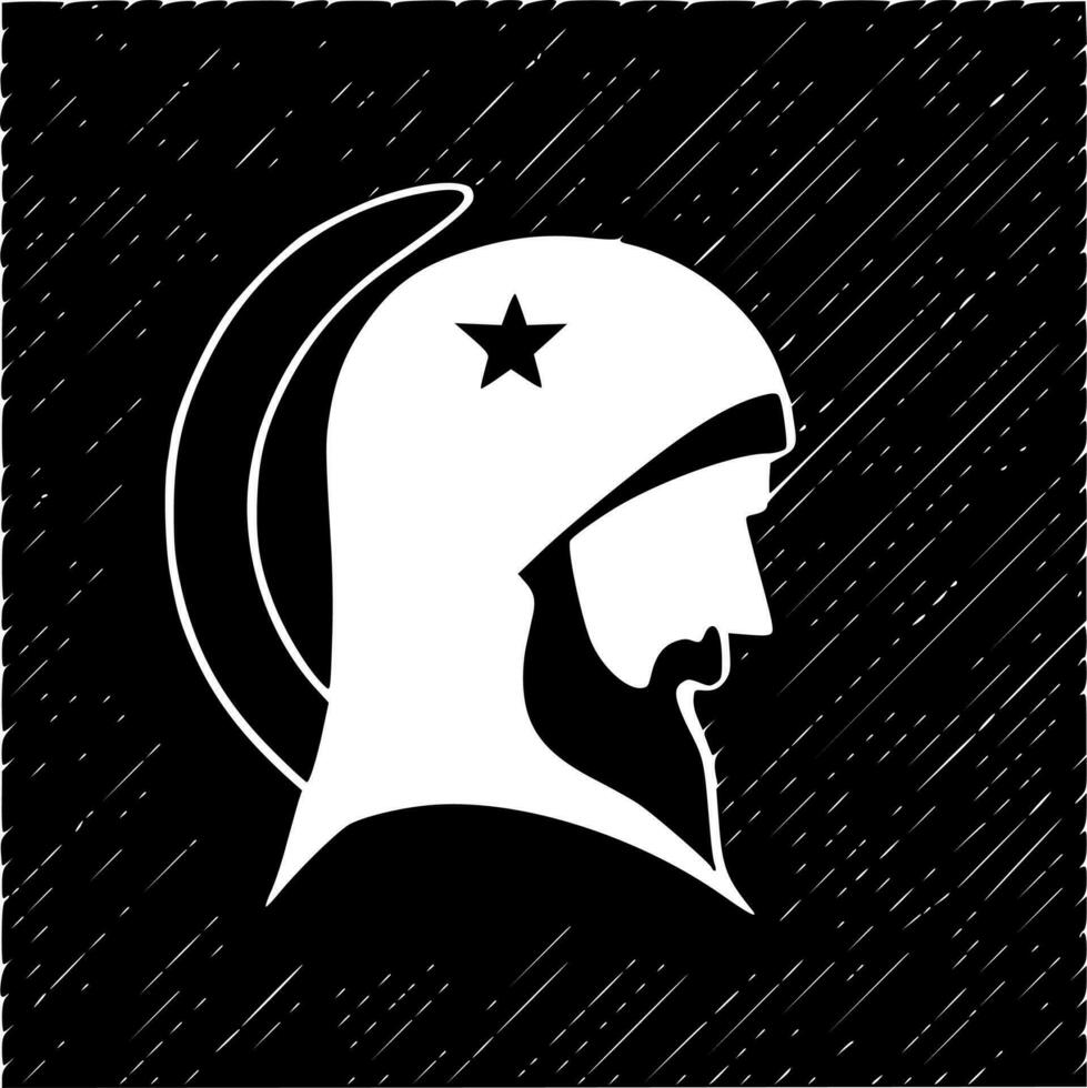 Islam, Black and White Vector illustration