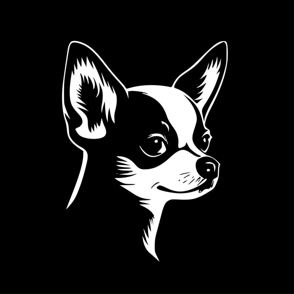 chihuahua, negro y blanco vector ilustración