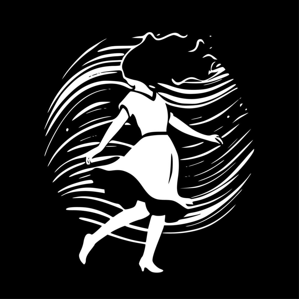 bailar, negro y blanco vector ilustración