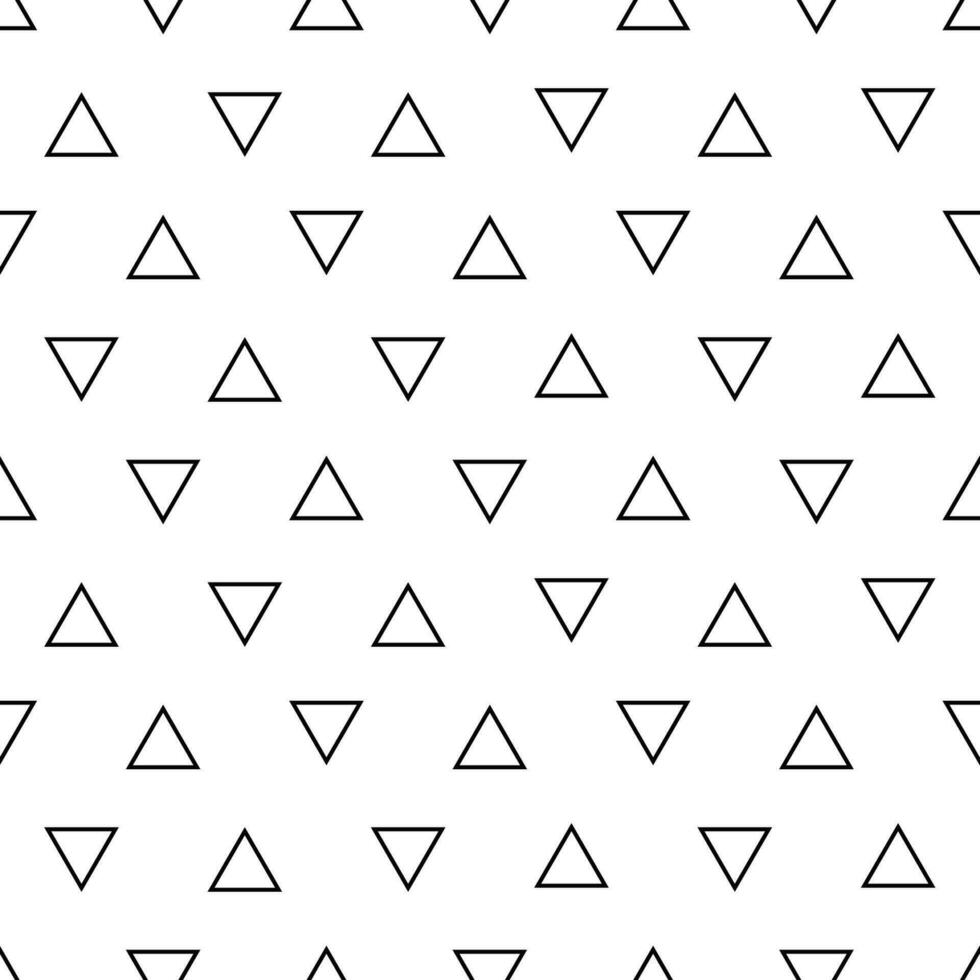 Seamless Triangles Pattern Black on White Background vector