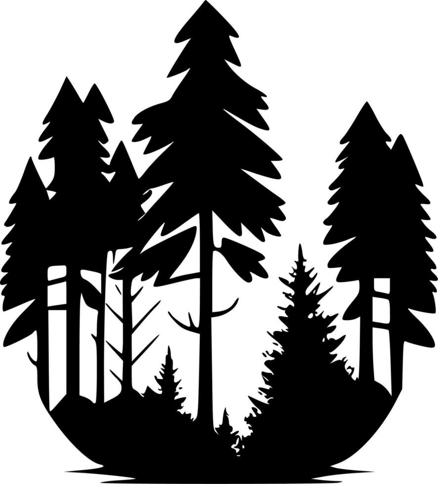 Forest, Minimalist and Simple Silhouette - Vector illustration