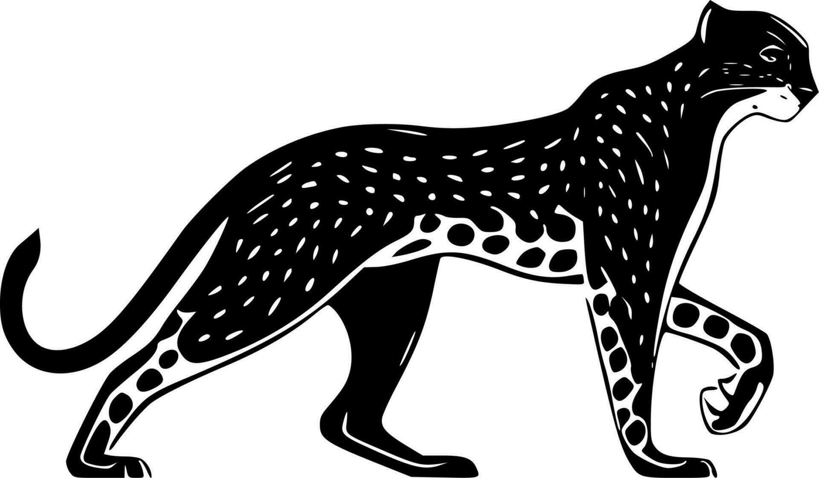 leopardo impresión - negro y blanco aislado icono - vector ilustración