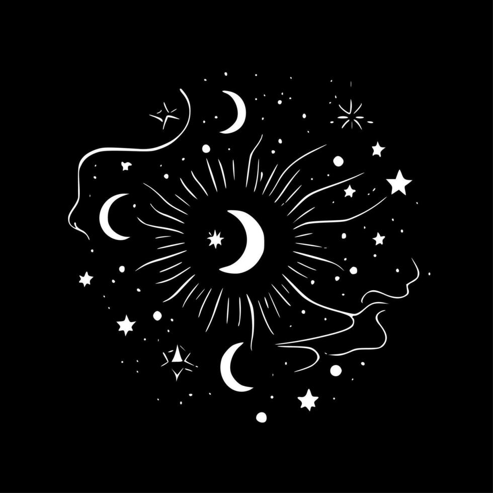 celestial - negro y blanco aislado icono - vector ilustración