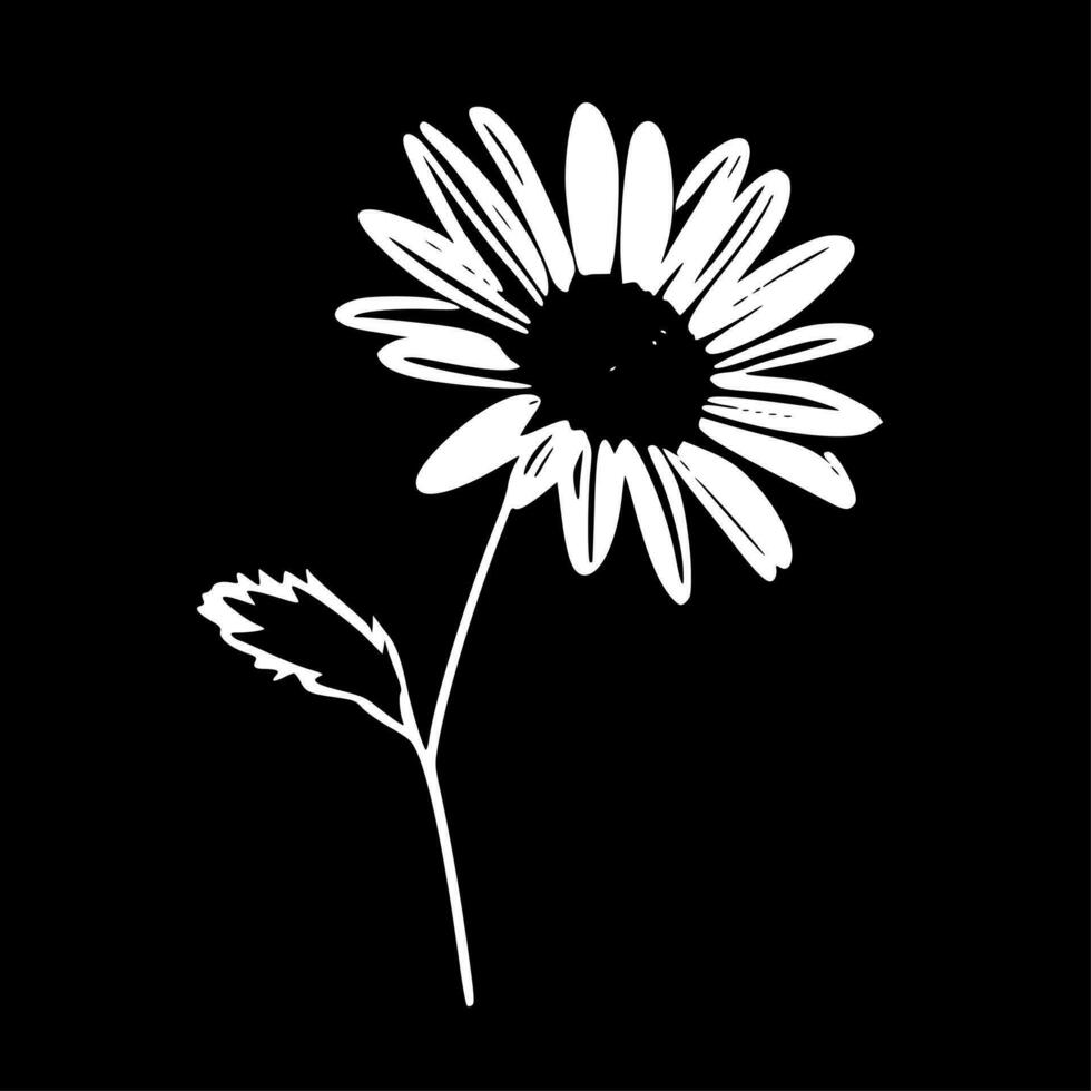 Daisy, Black and White Vector illustration