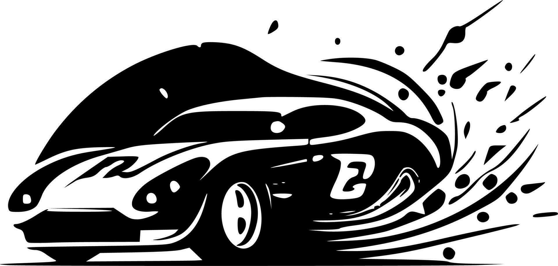 Racing - Black and White Isolated Icon - Vector illustration