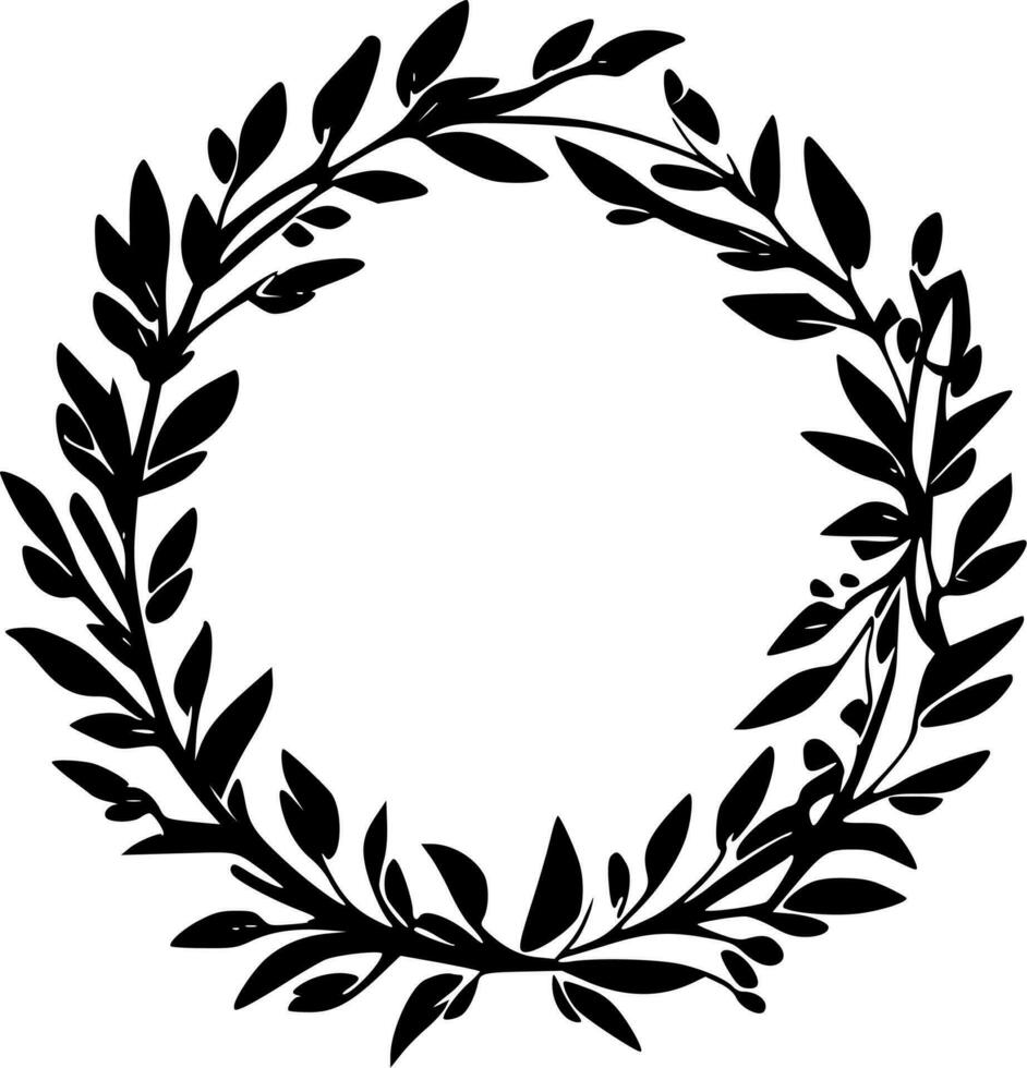 Wreath - Black and White Isolated Icon - Vector illustration