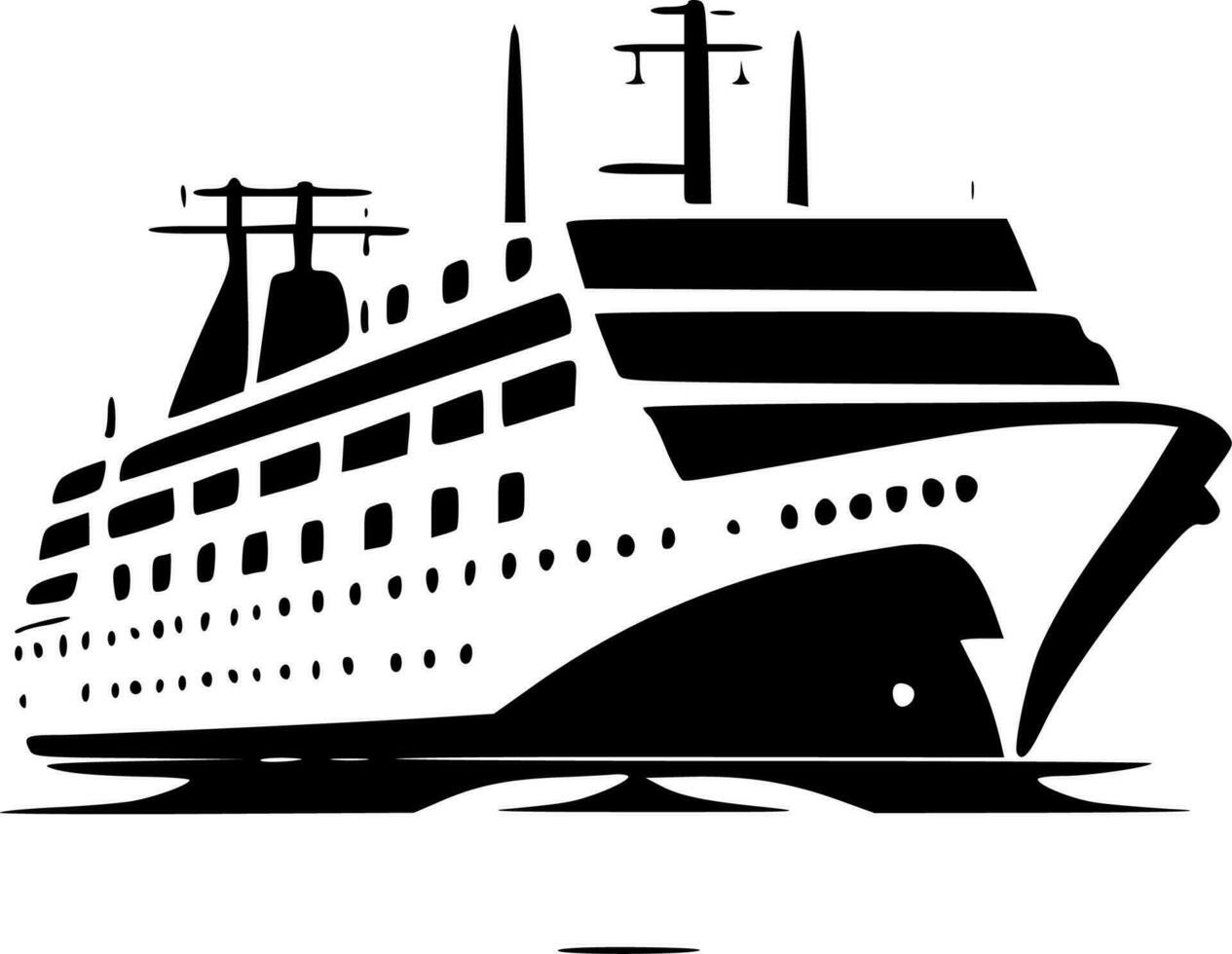 Cruise, Black and White Vector illustration