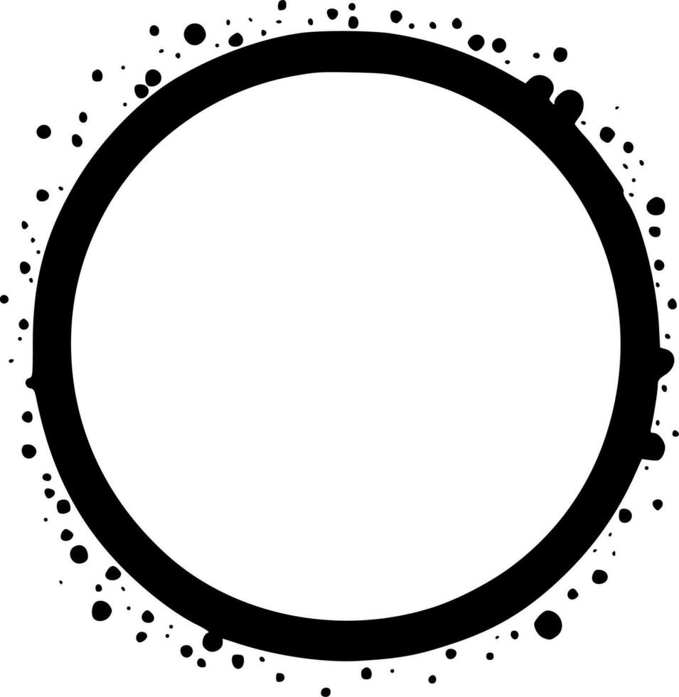 Circle Frame - Black and White Isolated Icon - Vector illustration