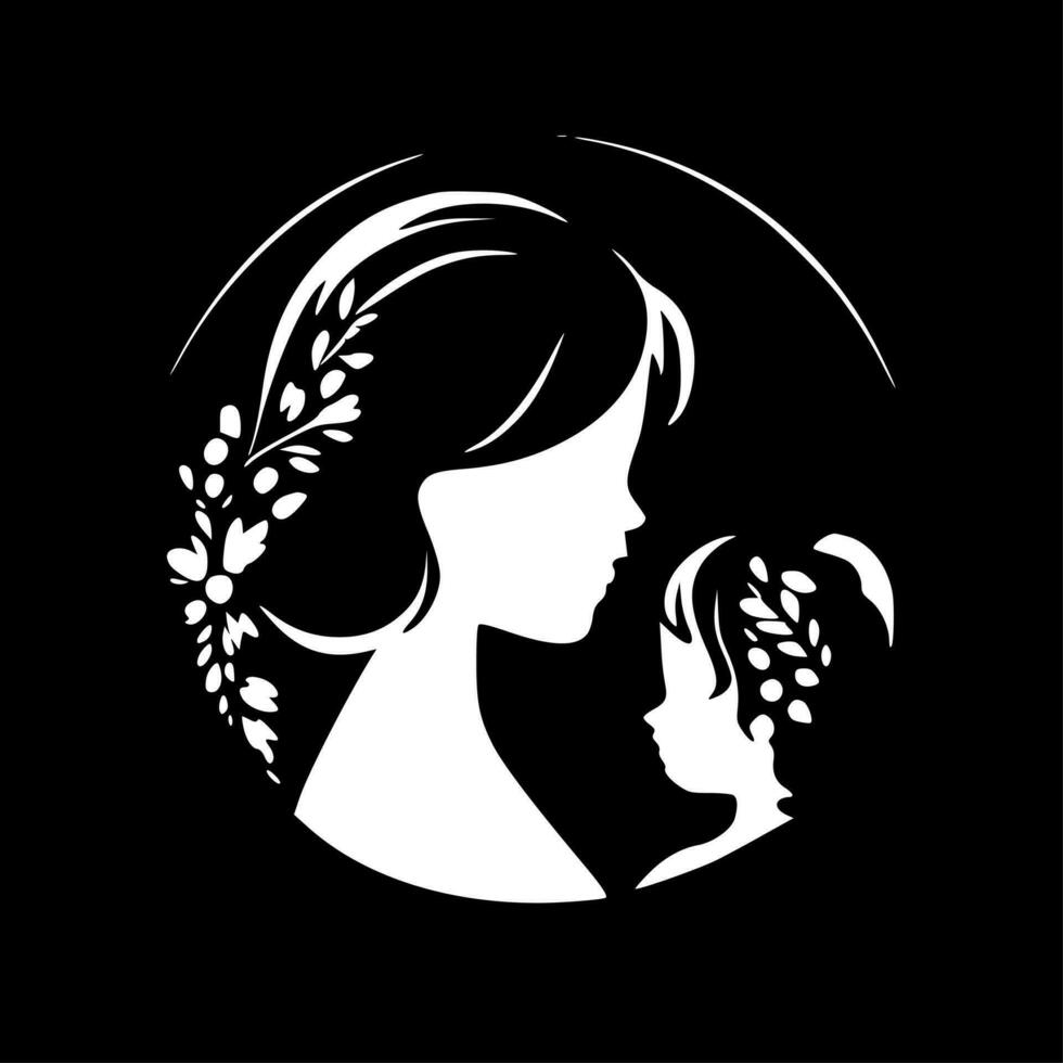 Mom Life, Black and White Vector illustration
