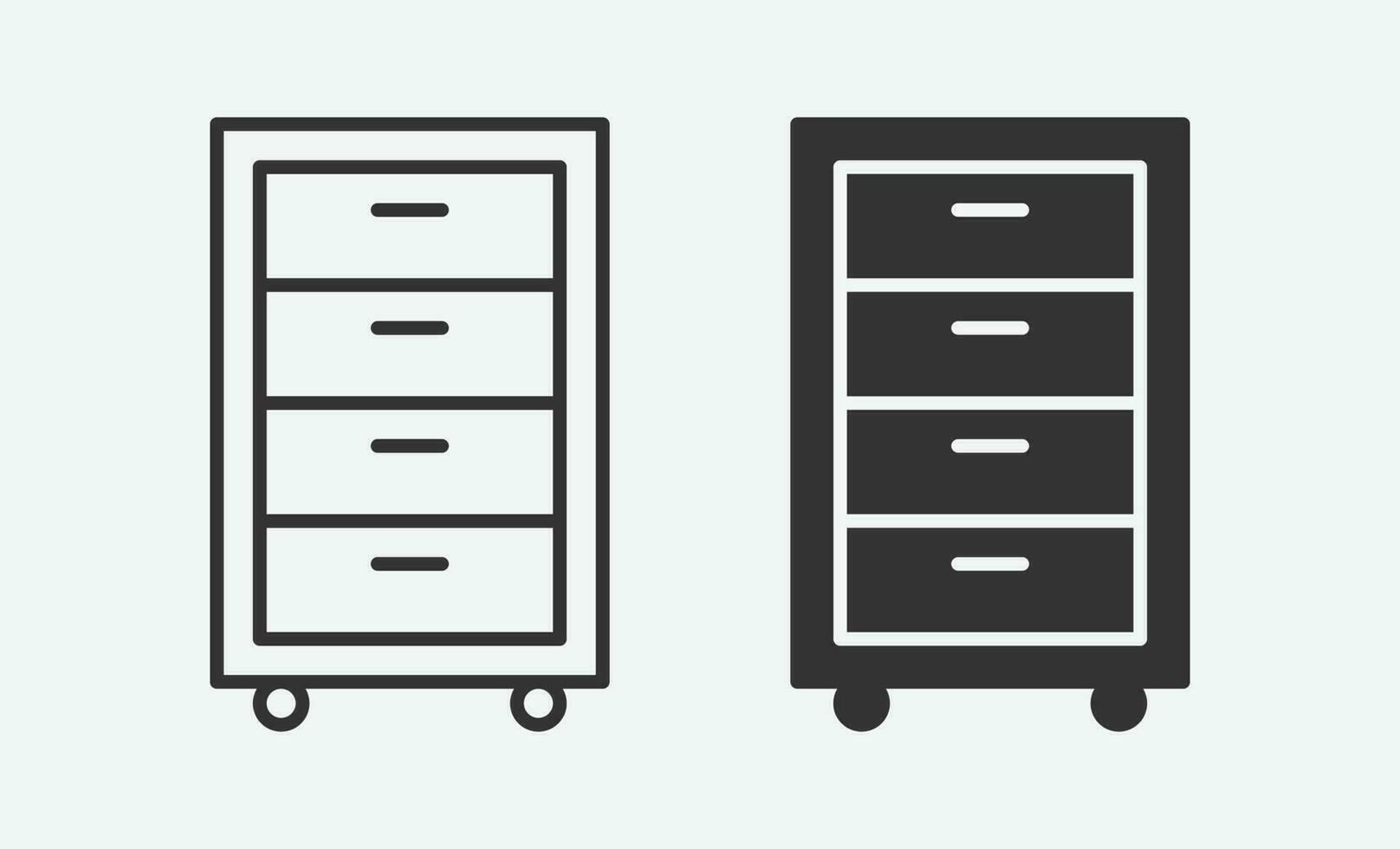 vector illustration of cupboard isolated icon set.