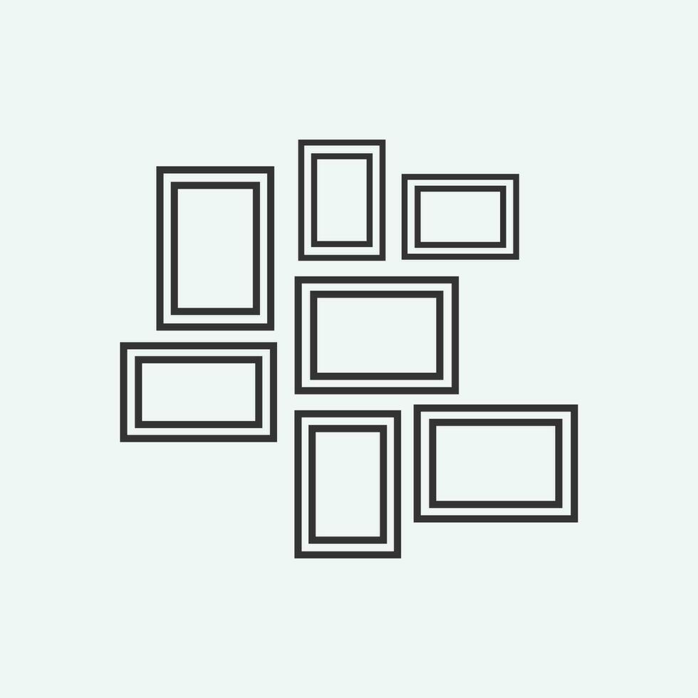 vector illustration of picture frame icons.