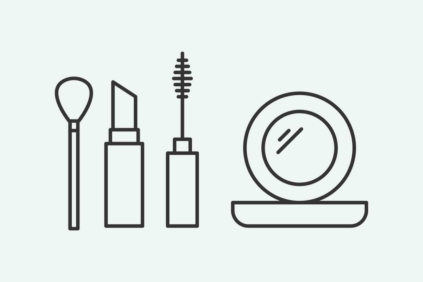 vector illustration of beauty products isolated icon set