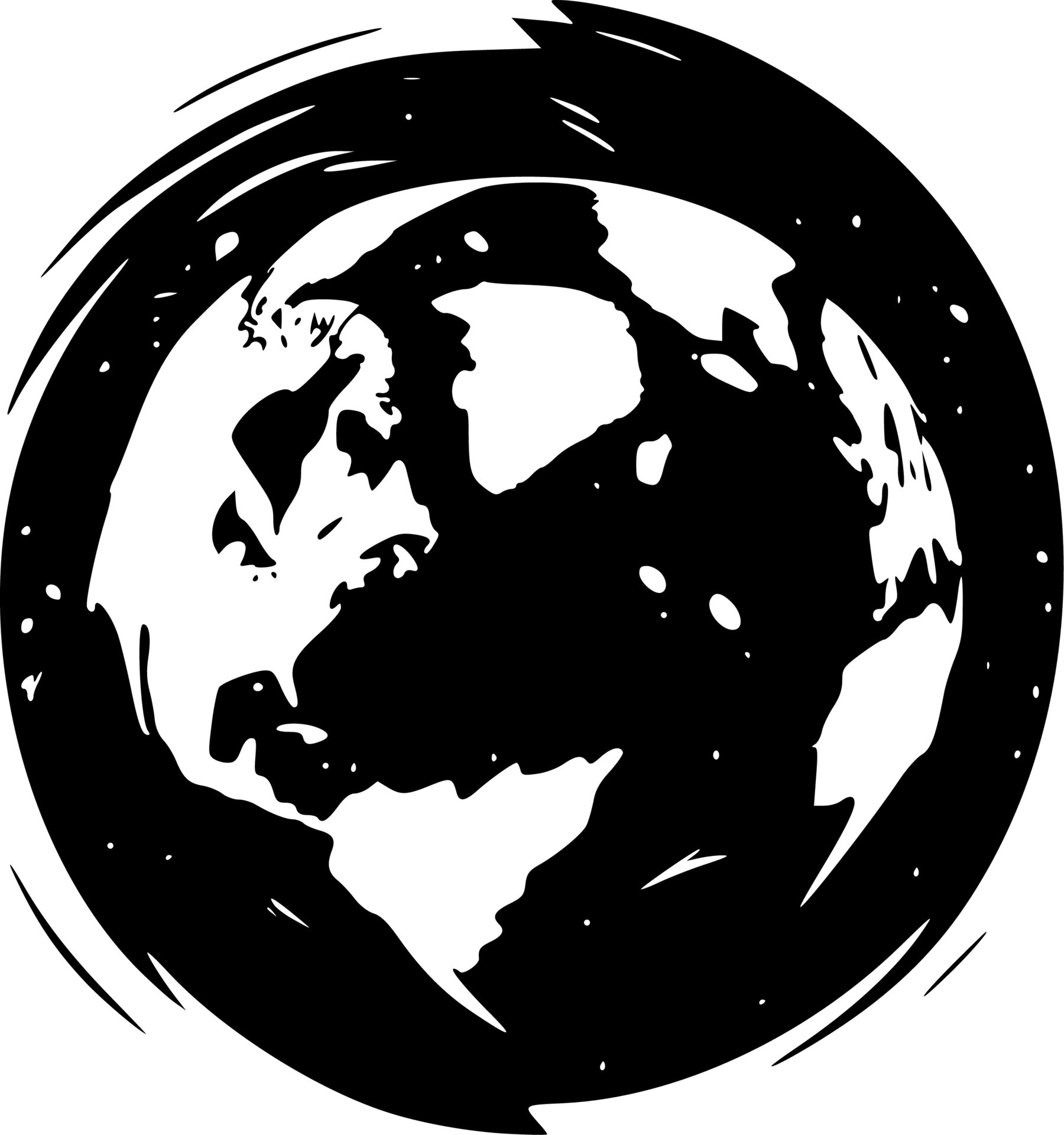 Earth - Black and White Isolated Icon - Vector illustration 23553121