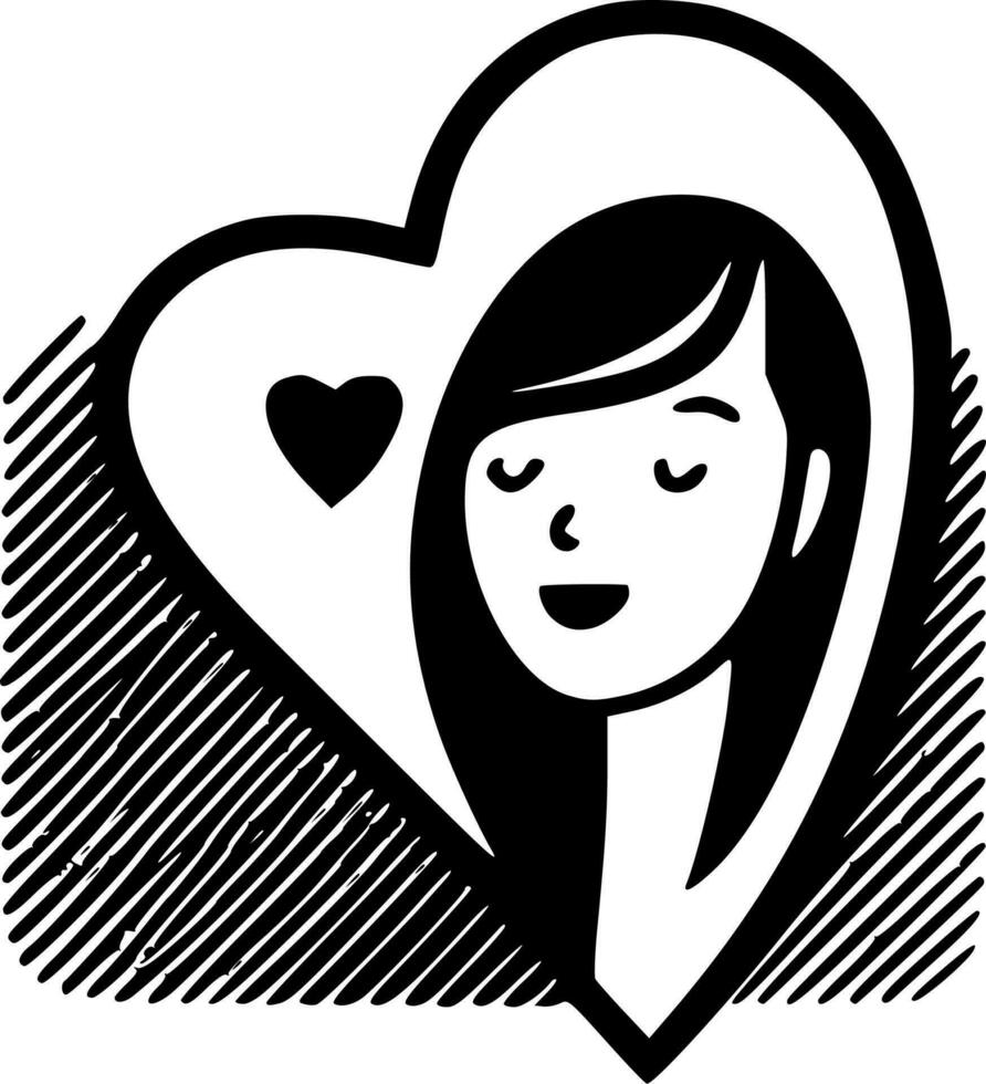 Self-Love, Minimalist and Simple Silhouette - Vector illustration