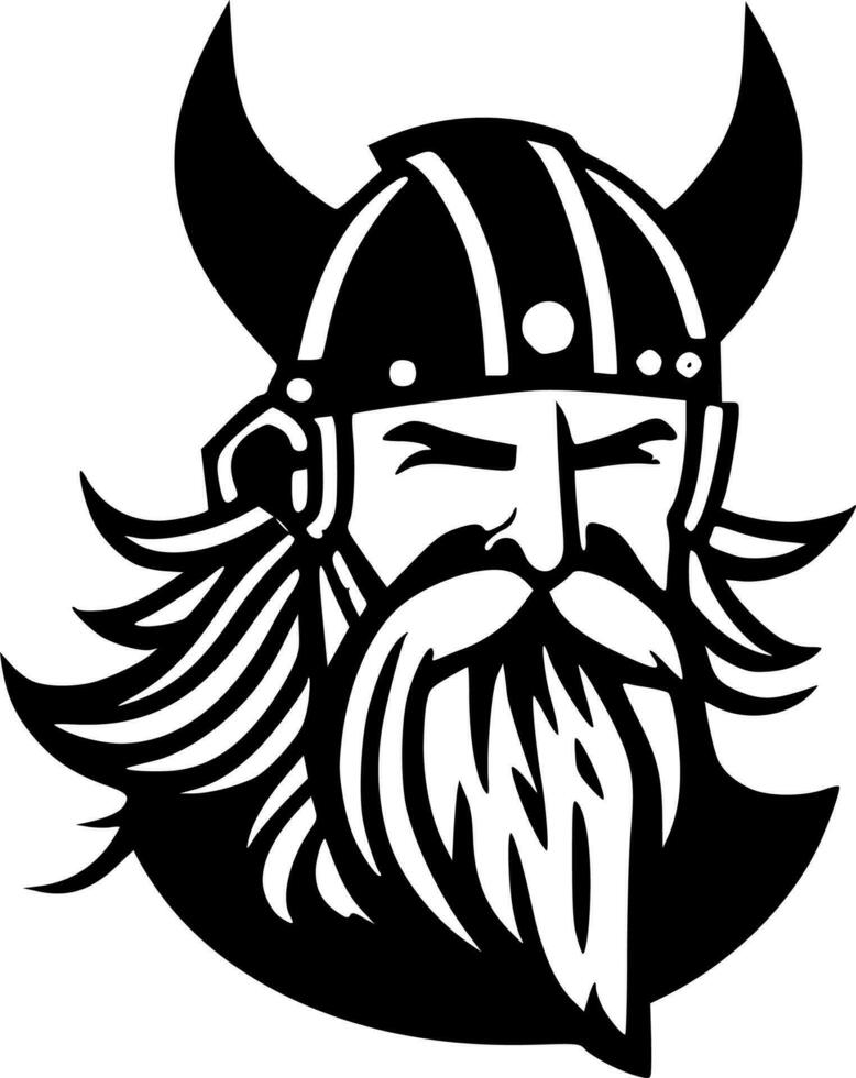 vikingo - minimalista y plano logo - vector ilustración