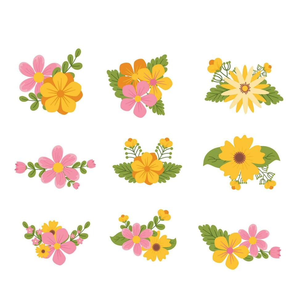 flower bouquet set vector