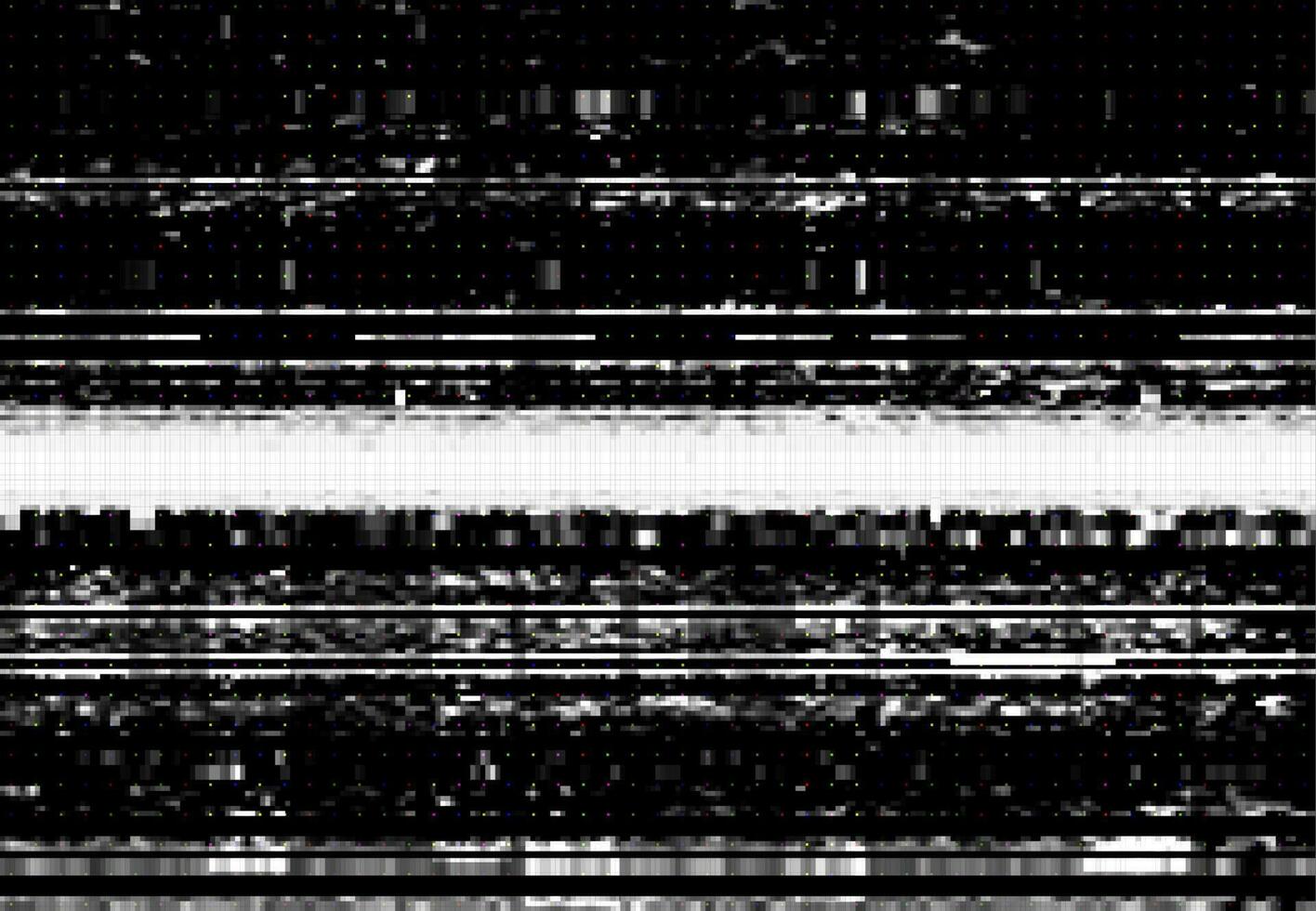 Screen with VHS video glitch effect, digital noise vector