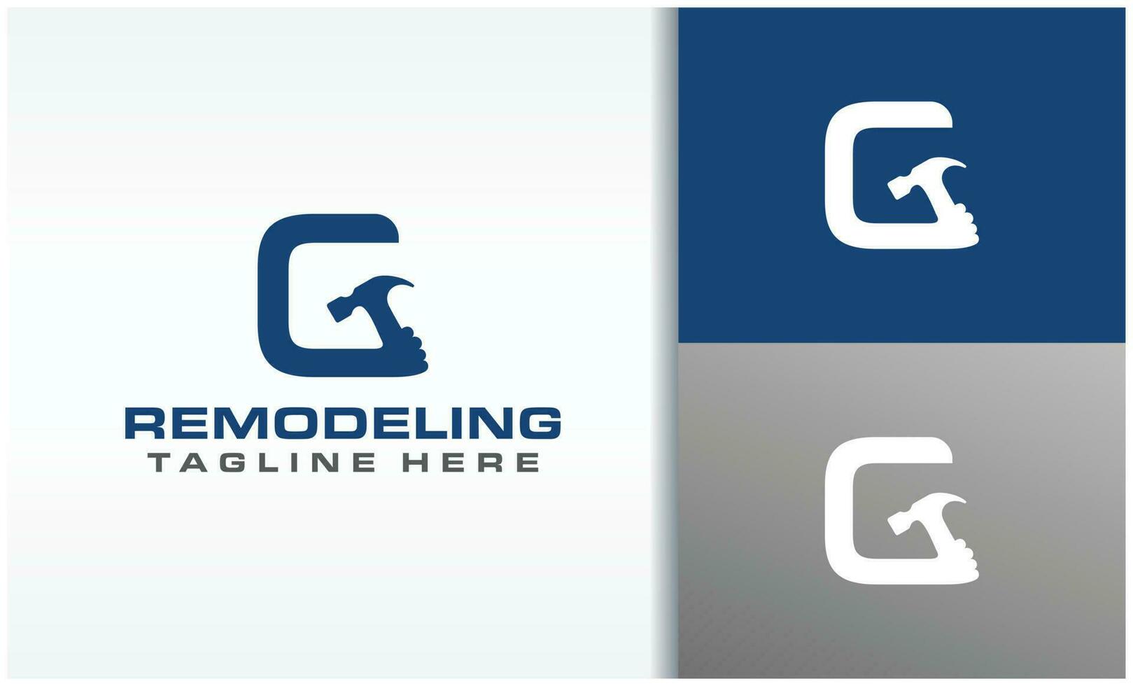 renovation logo leter c and g for real estate business vector