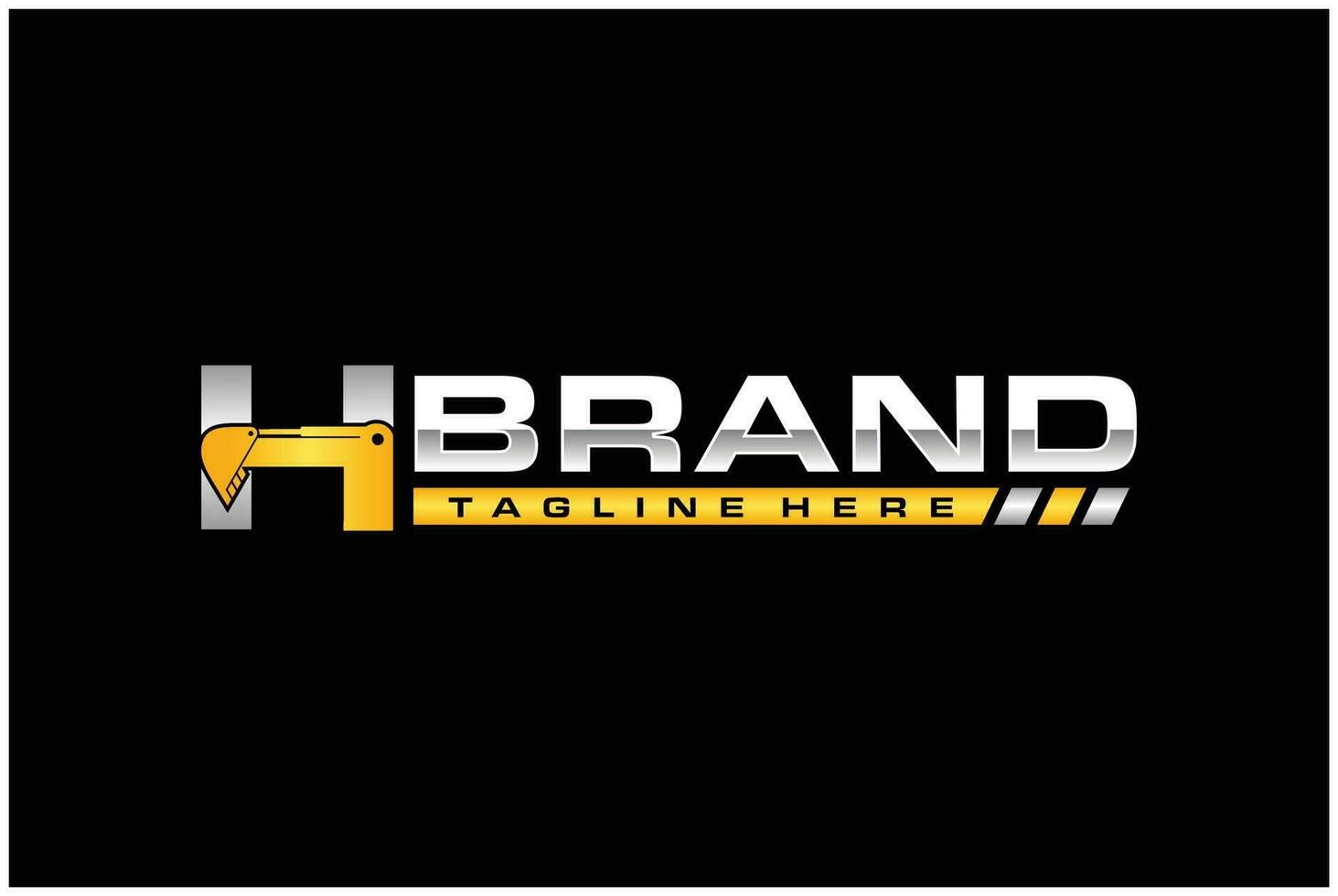 the initials h for excavator geometry logo vector