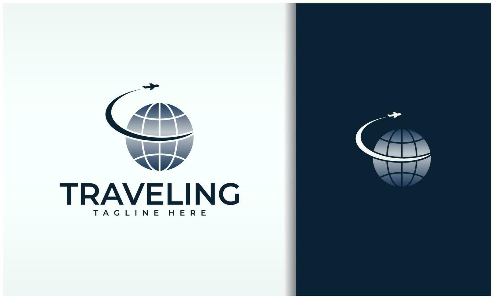 mundo viaje logo modelo vector