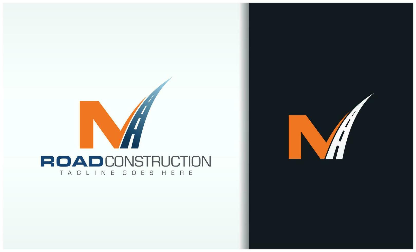 Letter N with road logo sing the creative design concept for highway maintenance and construction vector