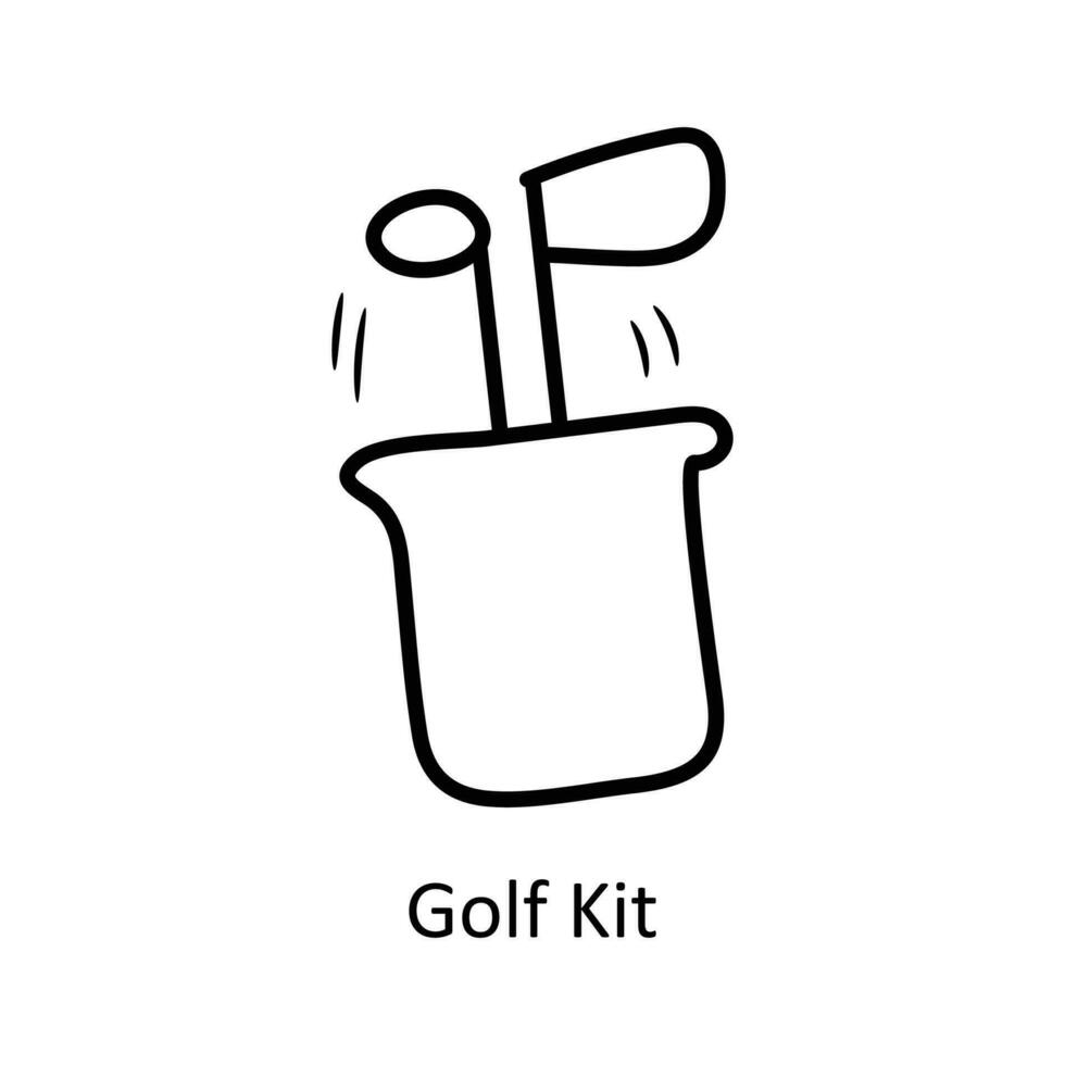 golf equipo vector contorno icono diseño ilustración. olímpico símbolo en blanco antecedentes eps 10 archivo