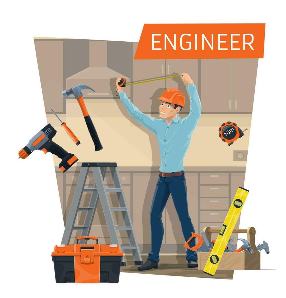 Engineer profession of construction industry vector