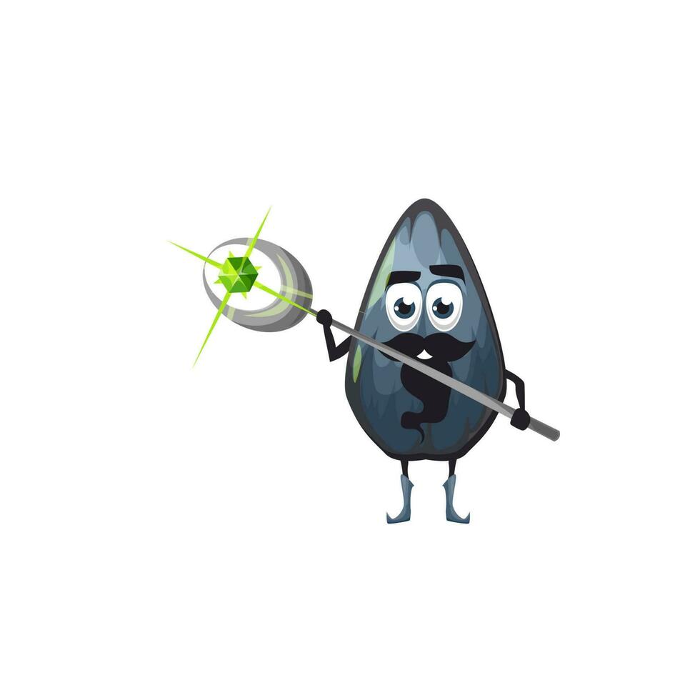 Sunflower seed magician with magic wand or stick vector