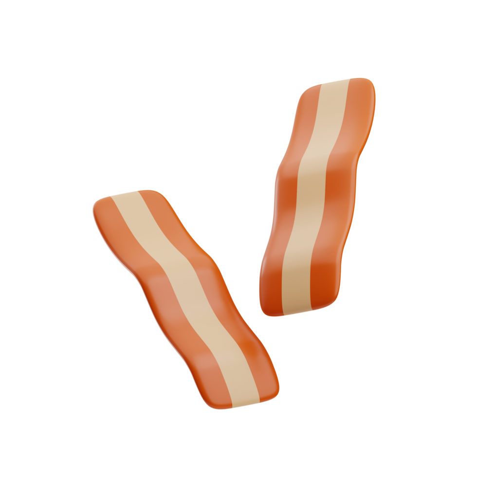 breakfast bacon 3d illustration png