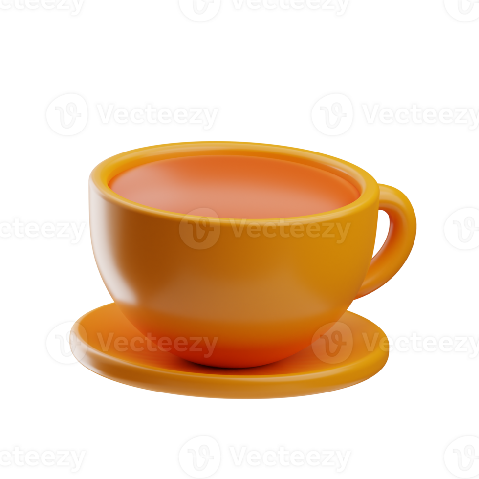 breakfast coffee cappuccino 3d illustration png