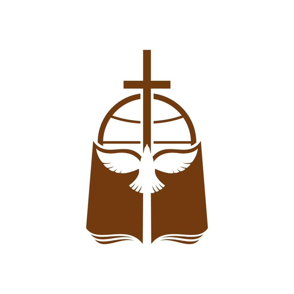 Christianity religion vector icon cross and Bible