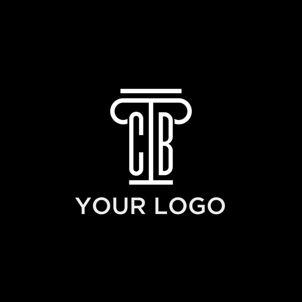 CB monogram initial logo with pillar shape icon design vector