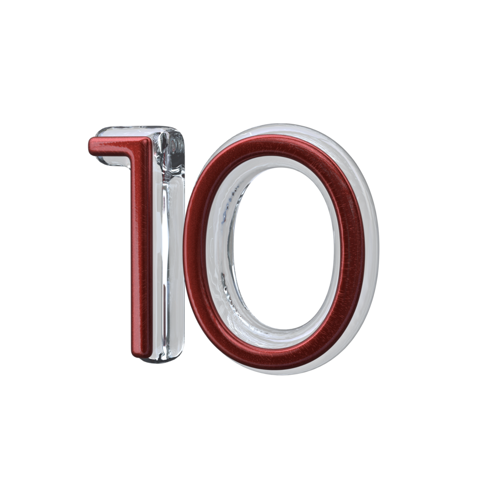 Number 10 3D render transparent background 23553815 PNG