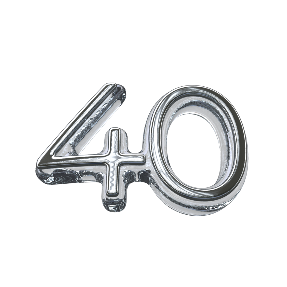 Nummer 40 3d machen transparent Hintergrund png