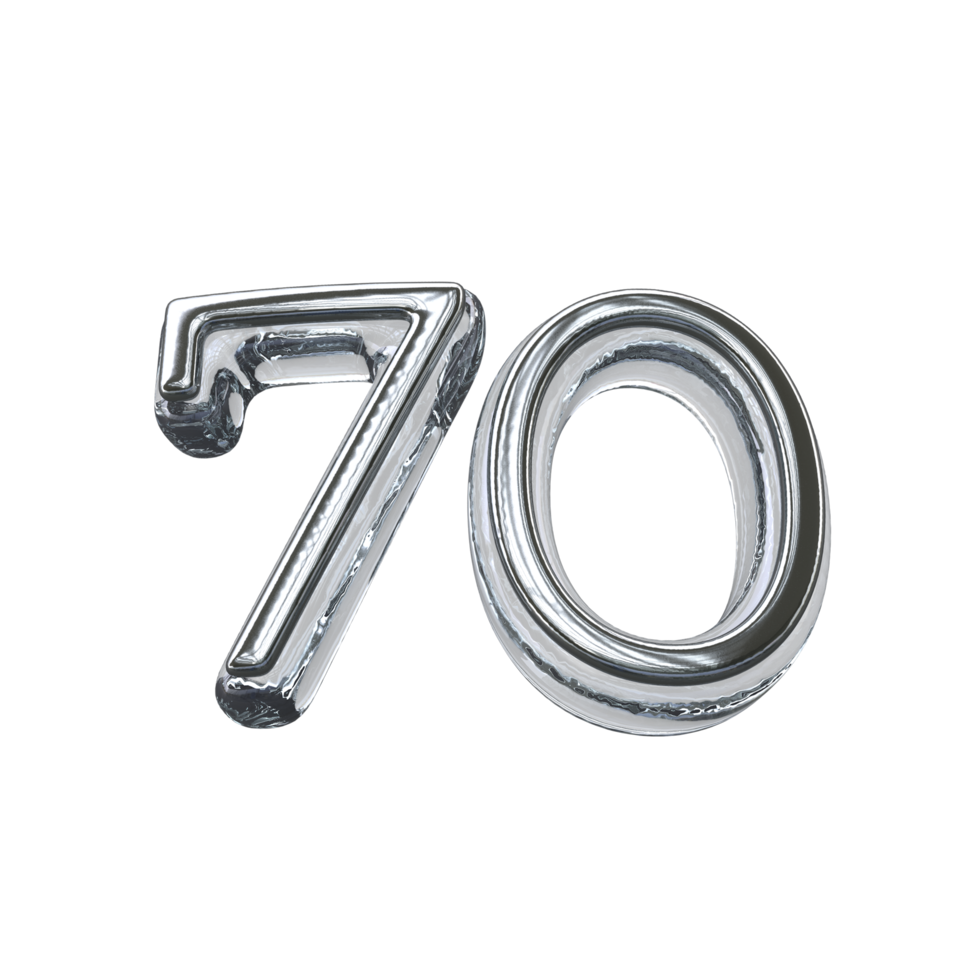 Number 70 3D render transparent background 23553834 PNG