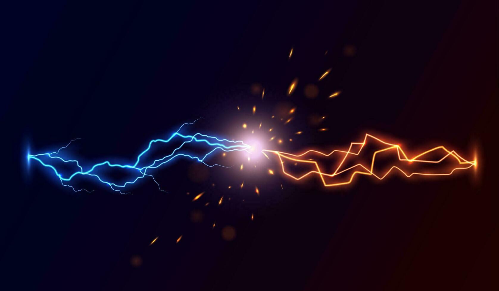 Realistic short circuit electricity discharges vector