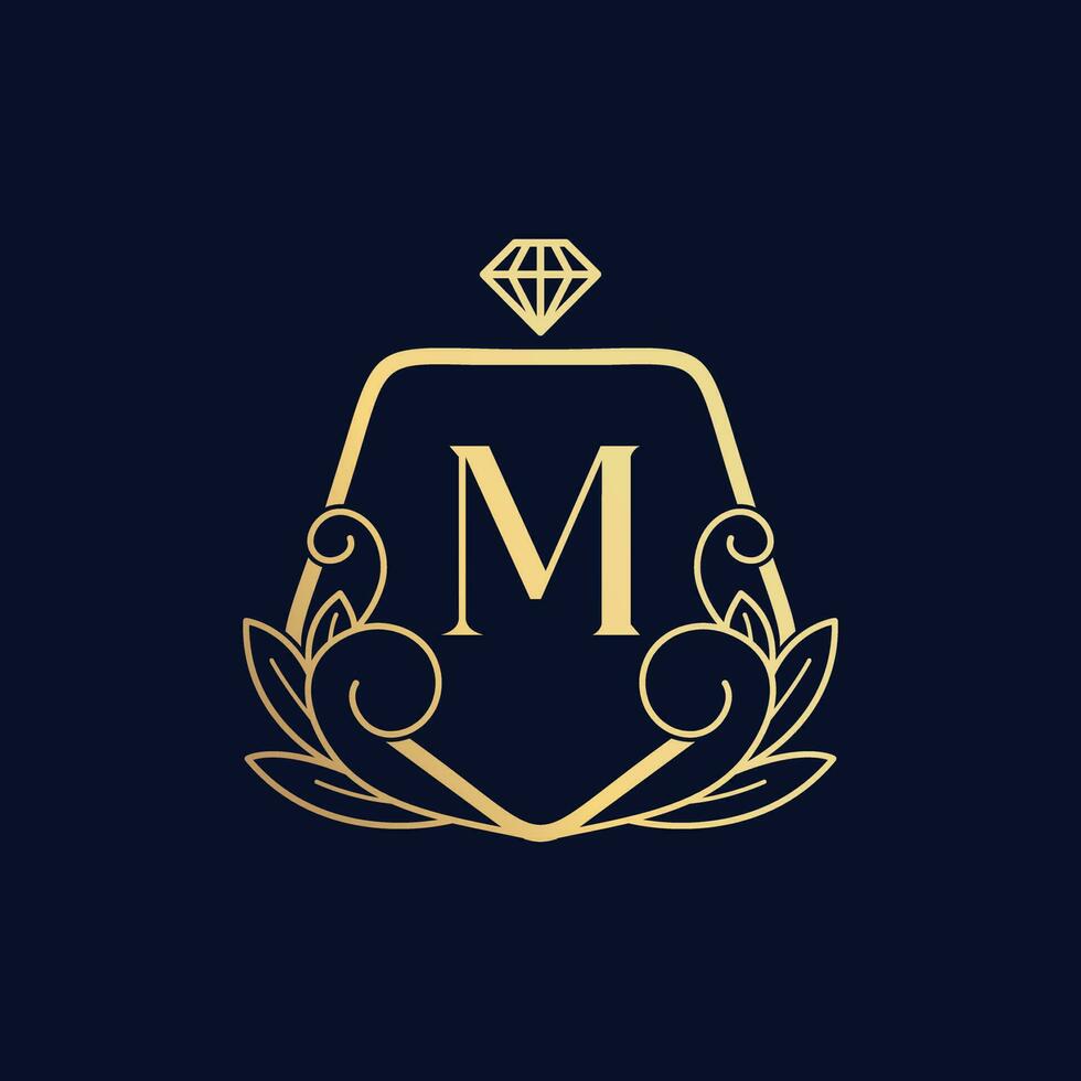 Vector Premium Luxurious Perfume Logo M