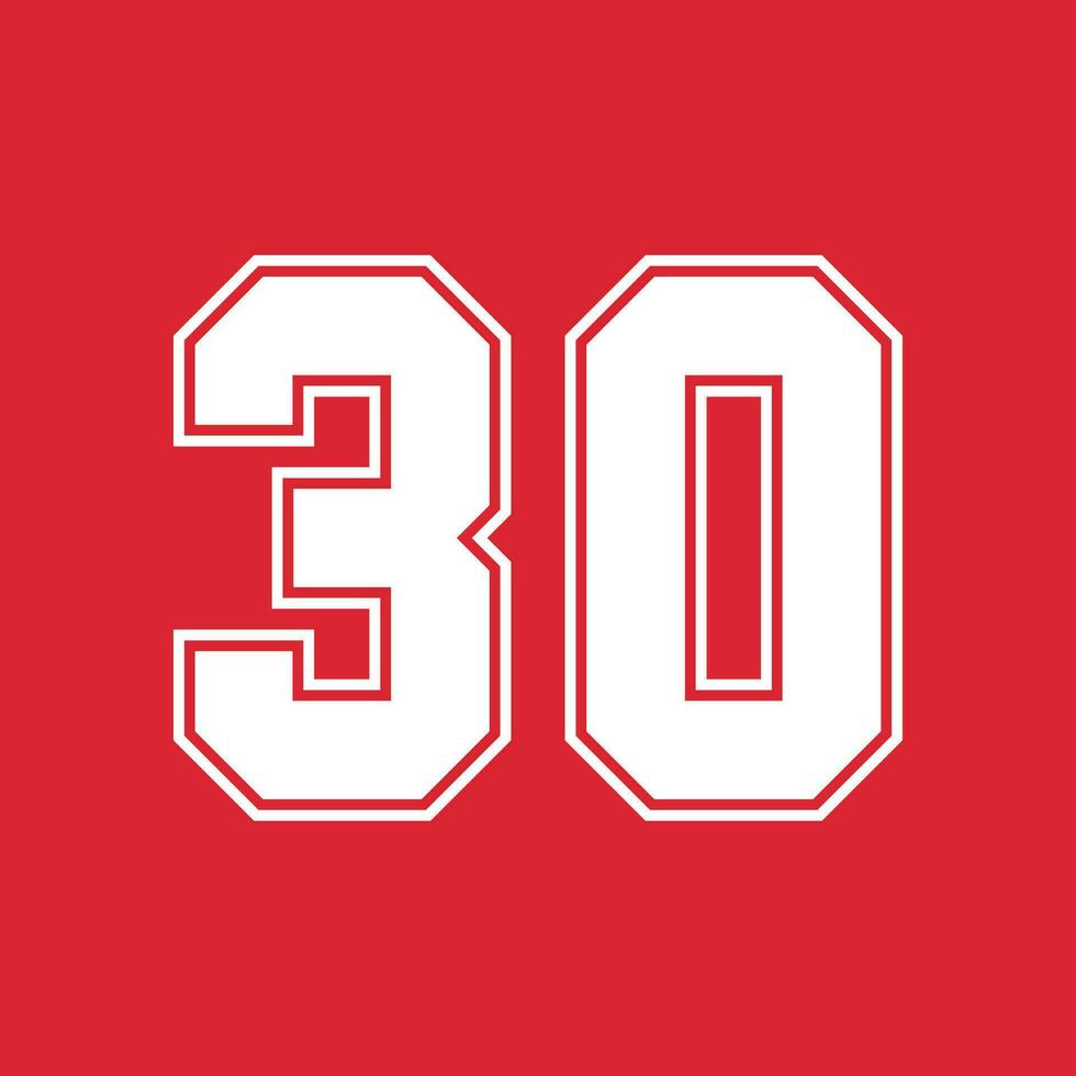 Basketball and Baseball Sport Numbers 30 vector