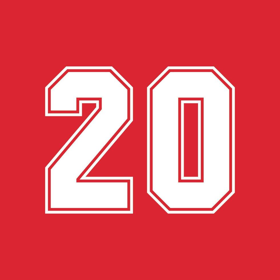 Basketball and Baseball Sport Numbers 20 vector