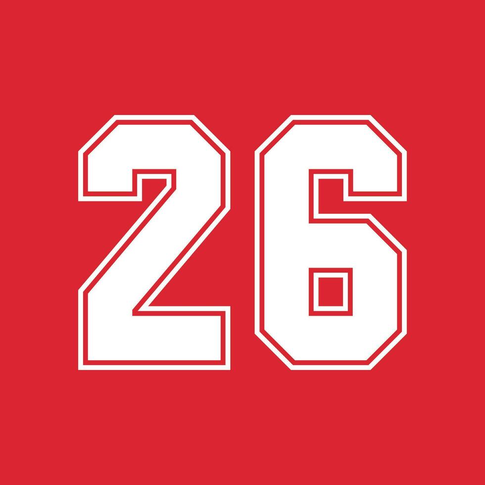 Basketball and Baseball Sport Numbers 26 vector