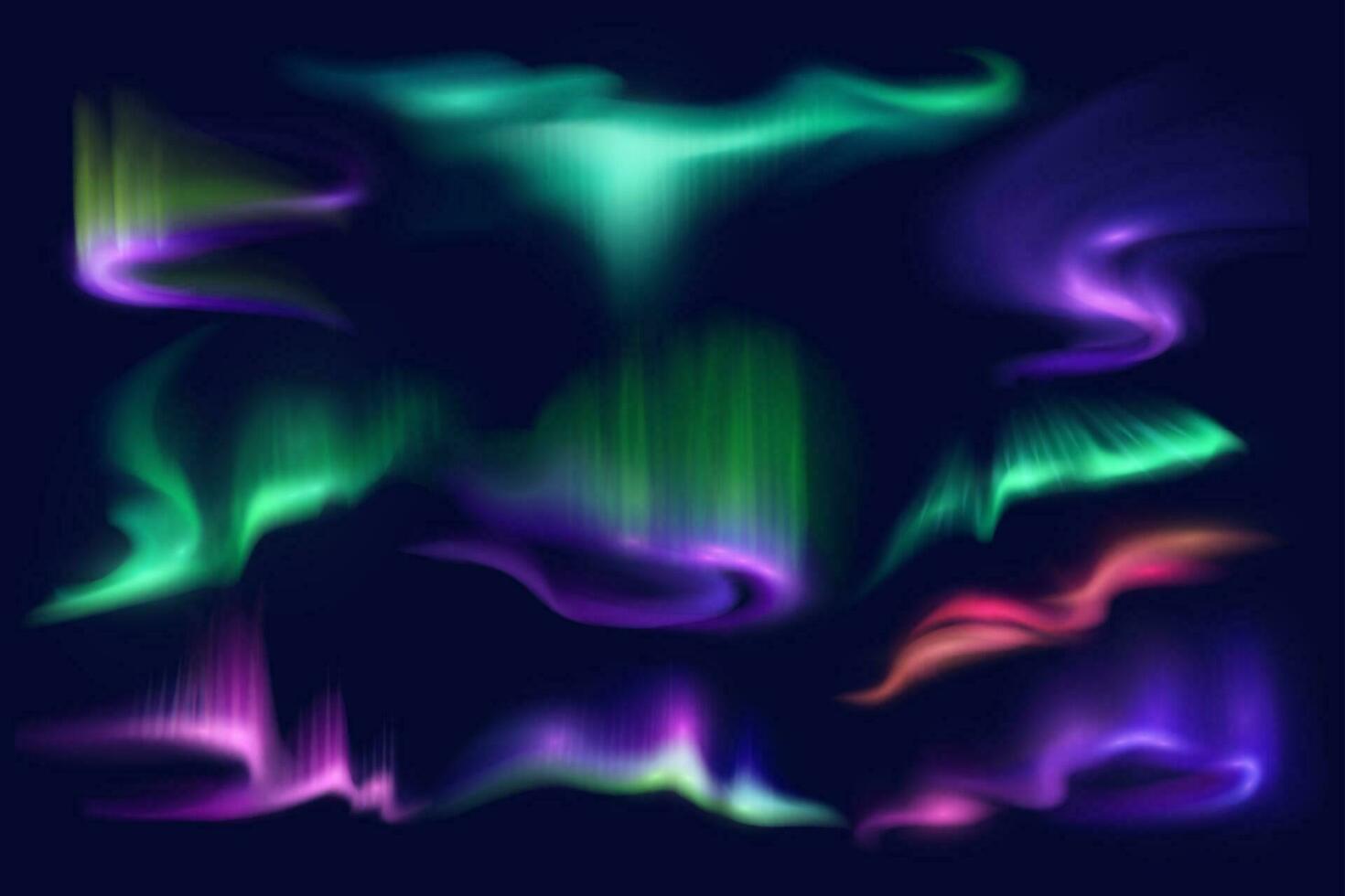 Northern polar aurora borealis lights vector