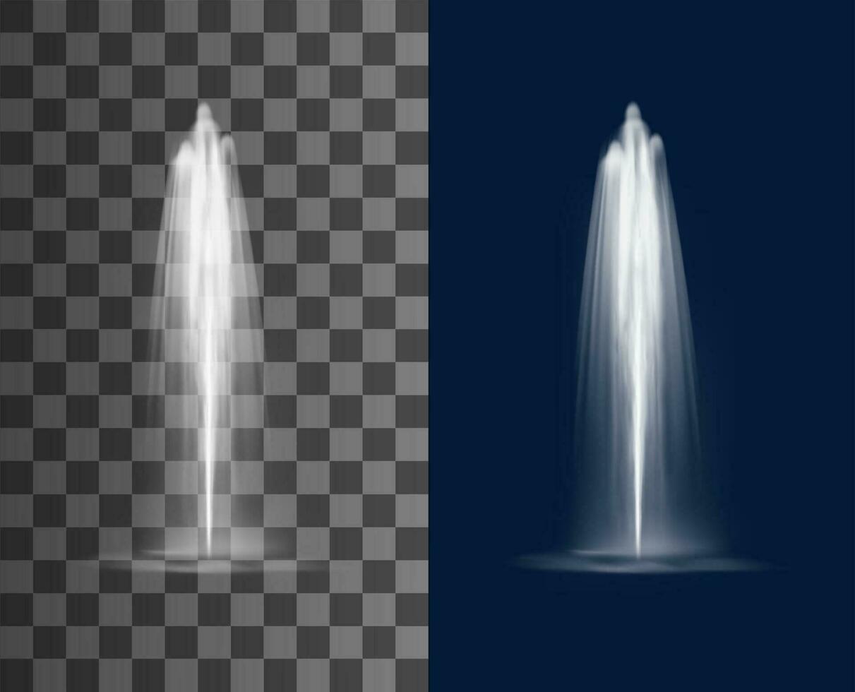 Vertical fountain cascade, water falling splashes vector