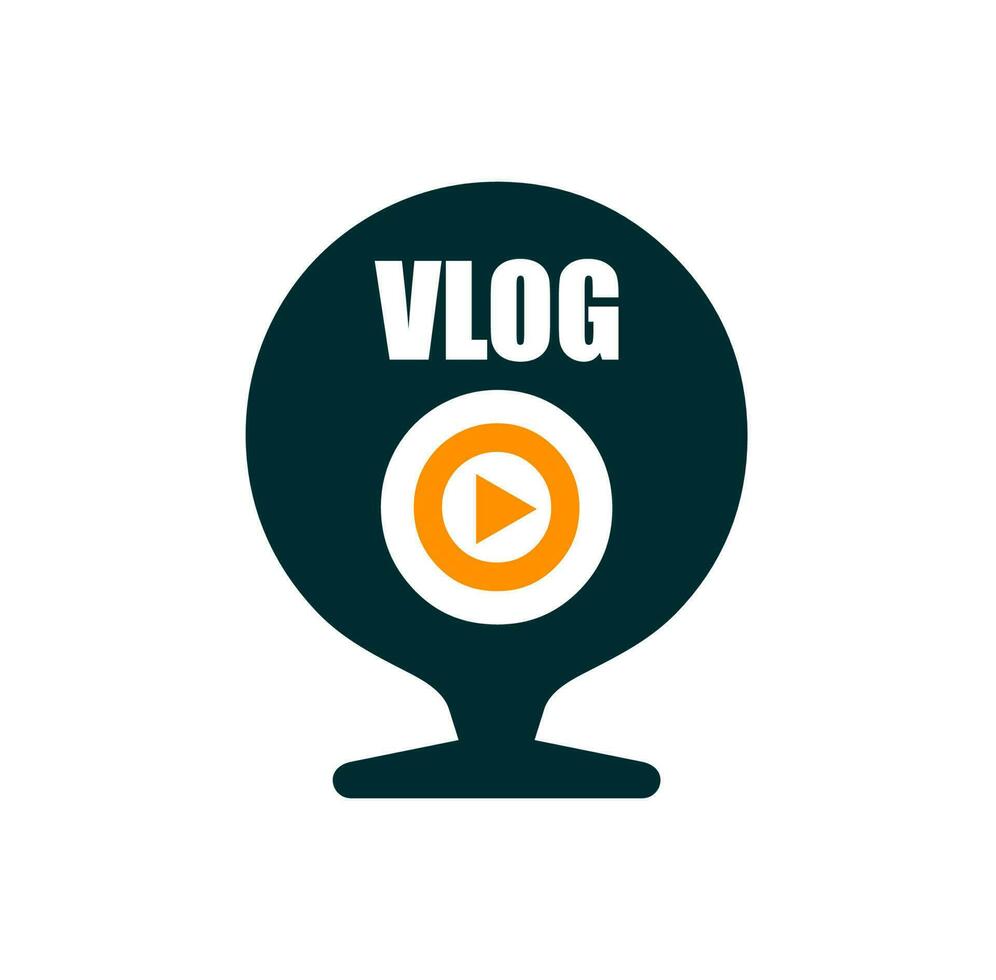 Vlog icon, tv broadcast, live stream vector icon