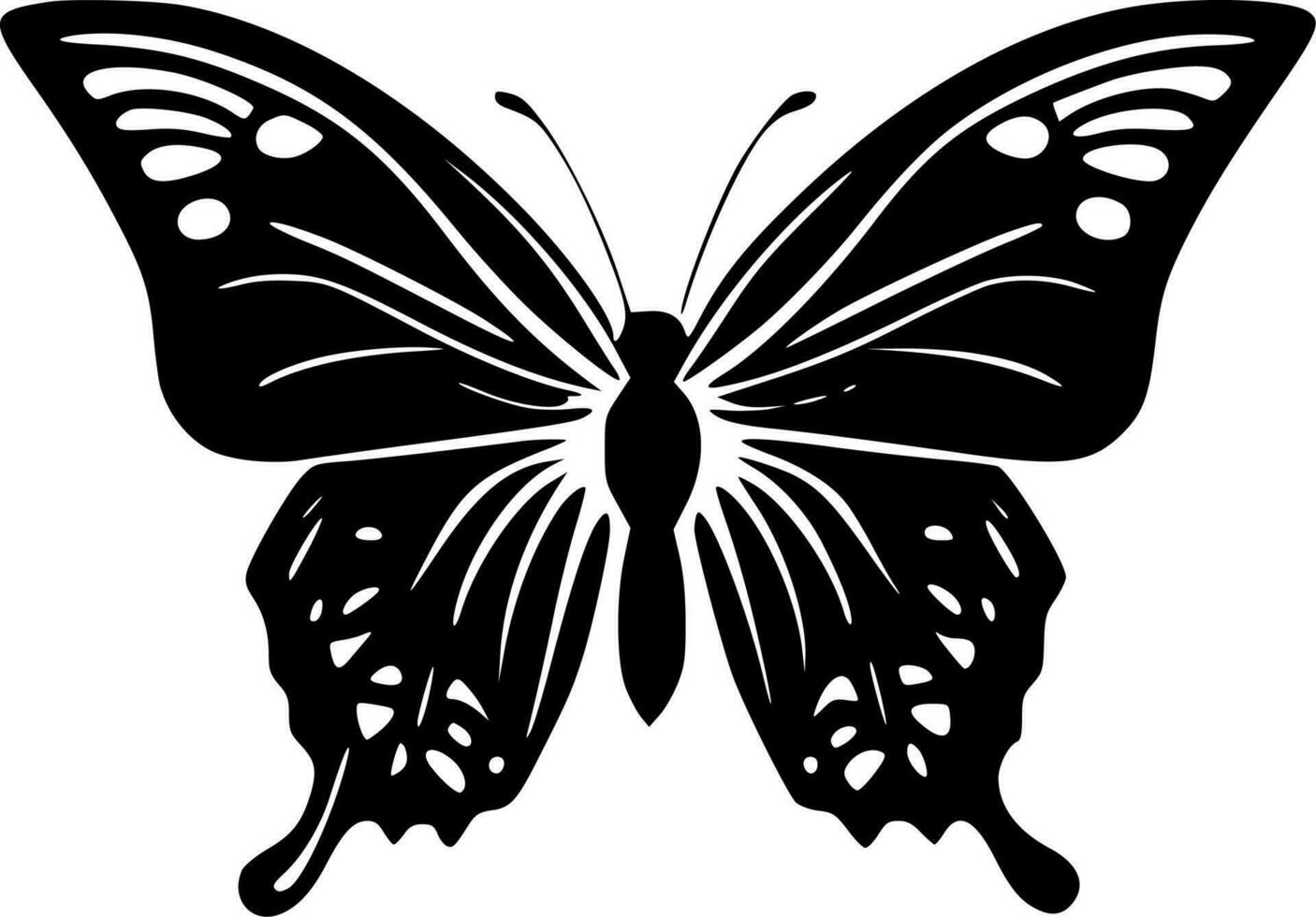 mariposa, minimalista y sencillo silueta - vector ilustración