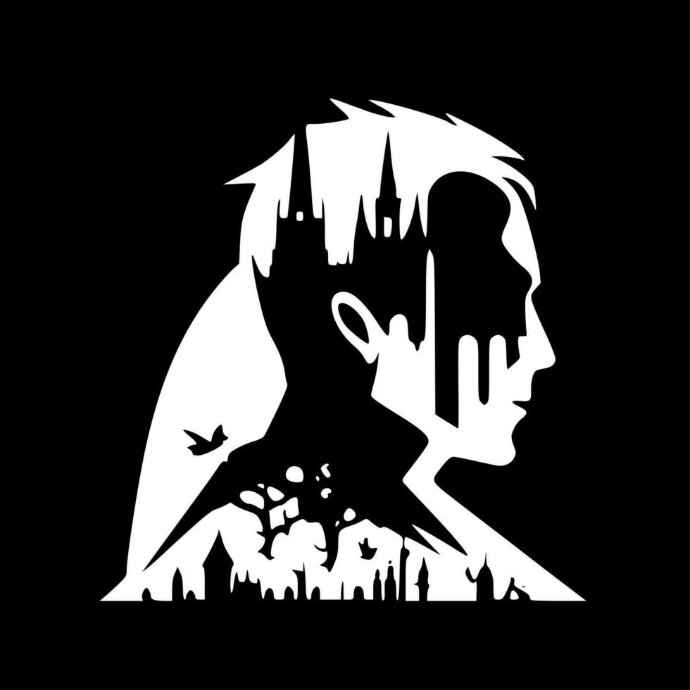 Gothic - Black and White Isolated Icon - Vector illustration