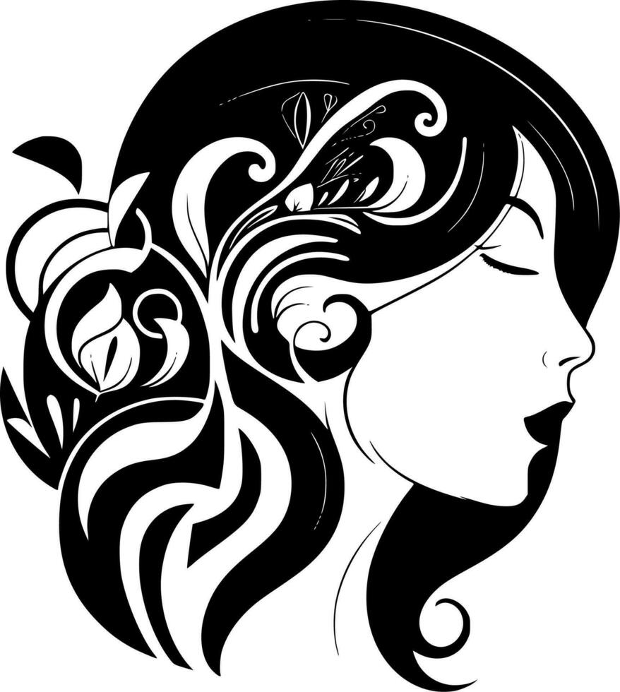 Art Nouveau, Minimalist and Simple Silhouette - Vector illustration