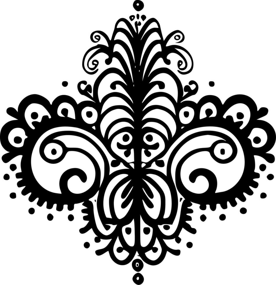 Lace - Black and White Isolated Icon - Vector illustration