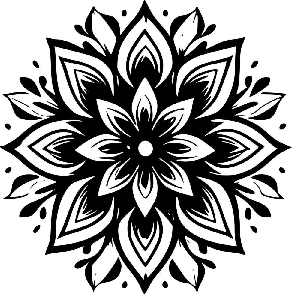 Mandala, Minimalist and Simple Silhouette - Vector illustration